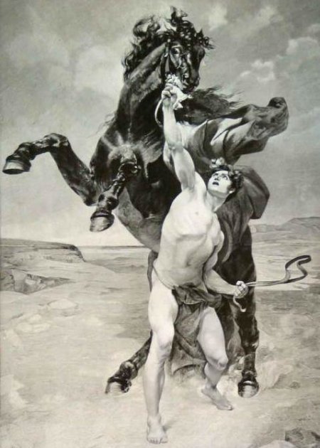 Лошадь Александра Македонского по кличке Буцефал.