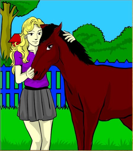 Раскраска девушка и лошадь. Онлайн игра про лошадей
