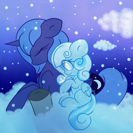 Наимилейший рисунок Принцессы Луны и малышки Snowdrop