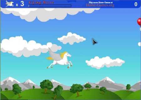 Пегас, летающая лошадь. Онлайн игра про лошадей.