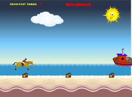 Лошадь на пляже. Онлайн игра про лошадей.