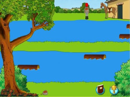 Прыжки через реку. Онлайн игра про лошадей.