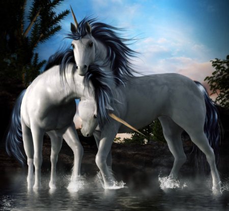 Картинка влюбленных единорогов