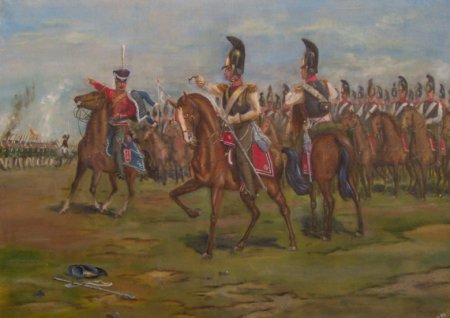 Рисунок гусаров верхом на лошадях