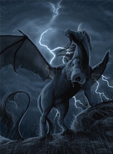 Рисунок крылатого единорога