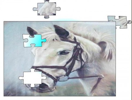 Мозаика Белая лошадь. Онлайн игра про лошадей