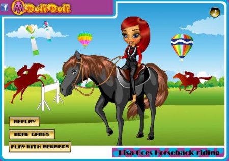 Лиза на конной прогулке. Онлайн игра про лошадей