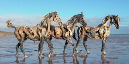 Деревянные скульптуры лошади Хизер Дженш (Heather Jansch)