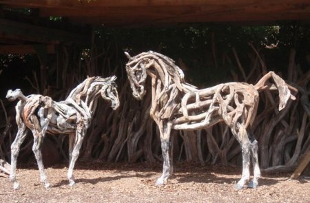 Деревянные скульптуры лошади Хизер Дженш (Heather Jansch)