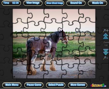 Мозаики: лошади. Онлайн игра про лошадей