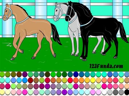 Раскраска - лошадки. Онлайн игра про лошадей