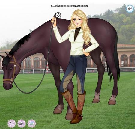 Девушка и конь. Онлайн игра про лошадей