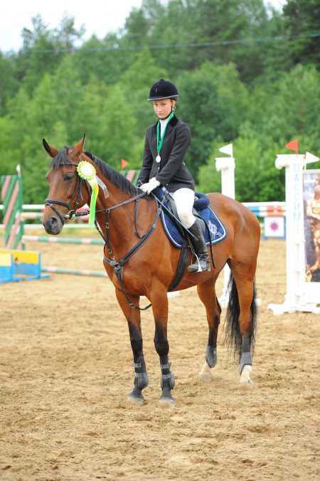Фото лошади Эмилы которая стала серебреным презёром в турнире.