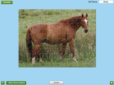 Мозаика рыжий конь. Онлайн игра про лошадей