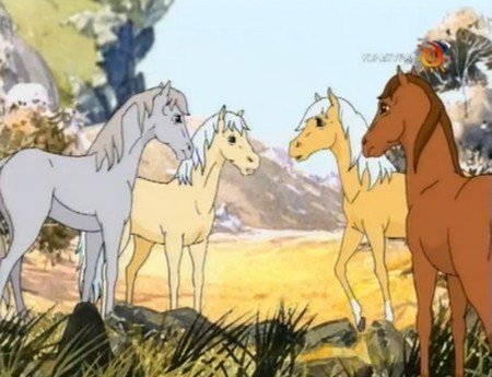 Смотреть онлайн мультфильм о лошадях «Серебряный конь» серия 9 - Золотая в беде