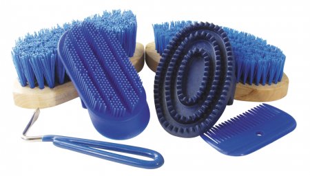 Фото копытного крючка, щётки, скребка и расчёски