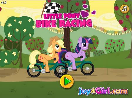 Мои маленькие пони: соревнования на велосипедах. Онлайн игра про лошадей