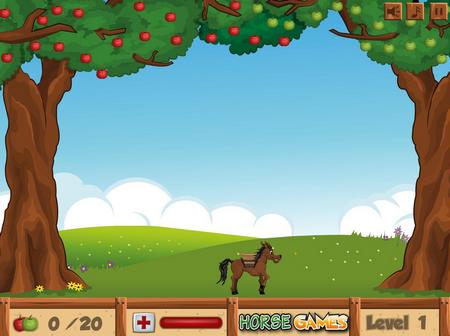 Лошадь и яблоки. Онлайн игра про лошадей