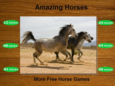 Мозаика Скачущие арабские лошади. Онлайн игра про лошадей