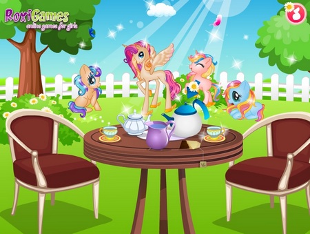 Чайная вечеринка принцессы пони. Онлайн игра про лошадей